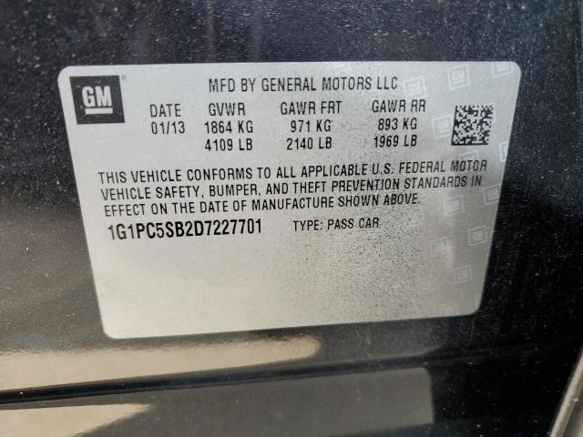 Photo 10 from auction – 2013 CHEVROLET CRUZE LT with VIN 1G1PC5SB2D7227701