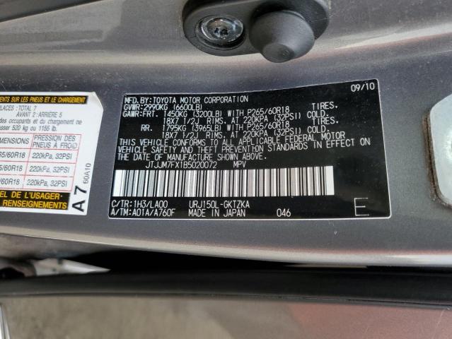 Photo 10 from auction – 2011 LEXUS GX 460 PRE with VIN JTJJM7FX1B5020072