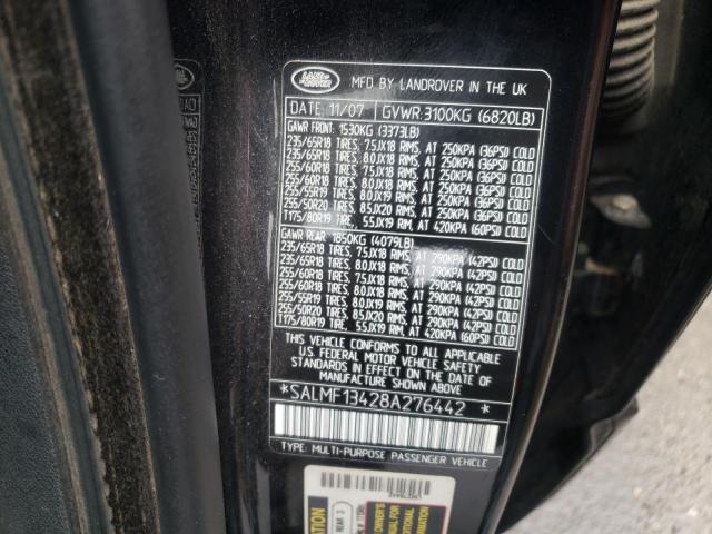 Photo 10 from auction – 2008 LAND ROVER RANGE ROVE with VIN SALMF13428A276442