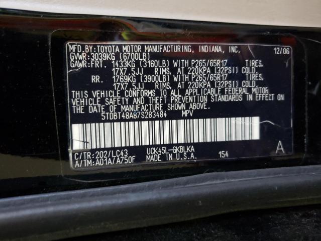 Photo 10 from auction – 2007 TOYOTA SEQUOIA LI with VIN 5TDBT48A87S283484