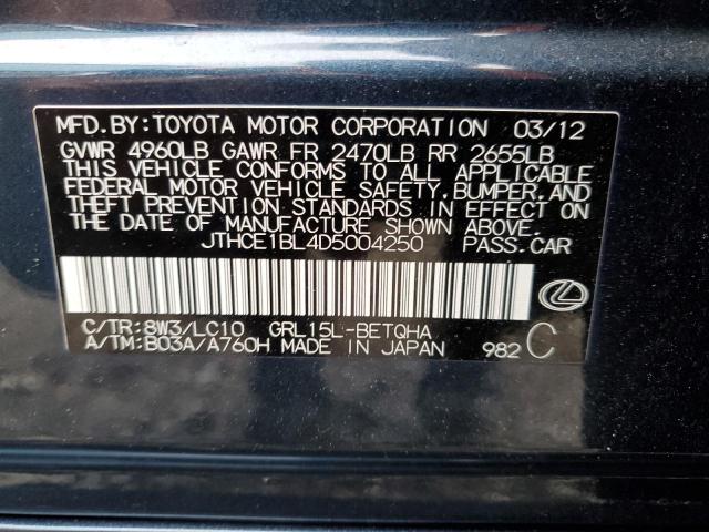 Photo 10 from auction – 2013 LEXUS GS 350 with VIN JTHCE1BL4D5004250