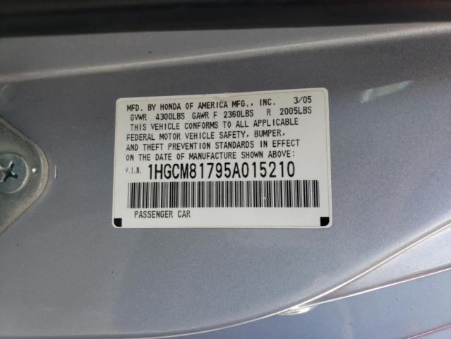Photo 10 from auction – 2005 HONDA ACCORD EX with VIN 1HGCM81795A015210