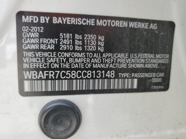 Photo 10 from auction – 2012 BMW 535 I with VIN WBAFR7C58CC813148