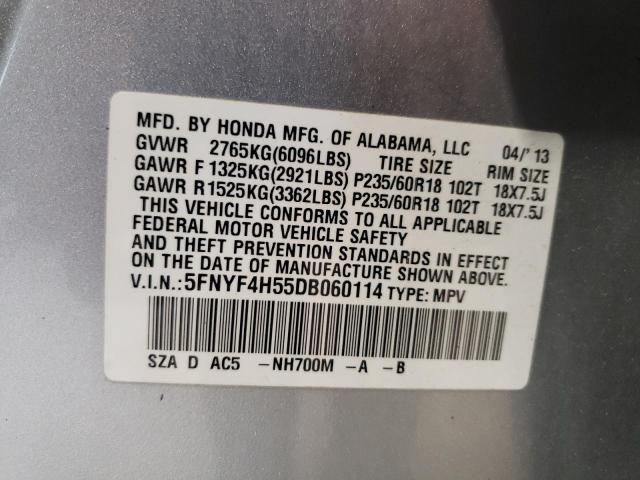 Photo 10 from auction – 2013 HONDA PILOT EXL with VIN 5FNYF4H55DB060114