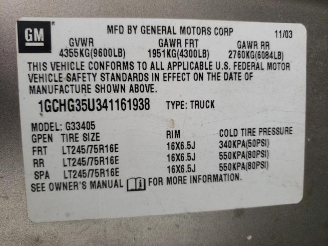Photo 10 from auction – 2004 CHEVROLET EXPRESS G3 with VIN 1GCHG35U341161938