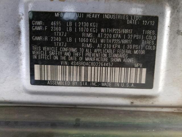 Снимка 10 от търг – 2013 SUBARU OUTBACK 3. с VIN 4S4BRDAC8D2264457