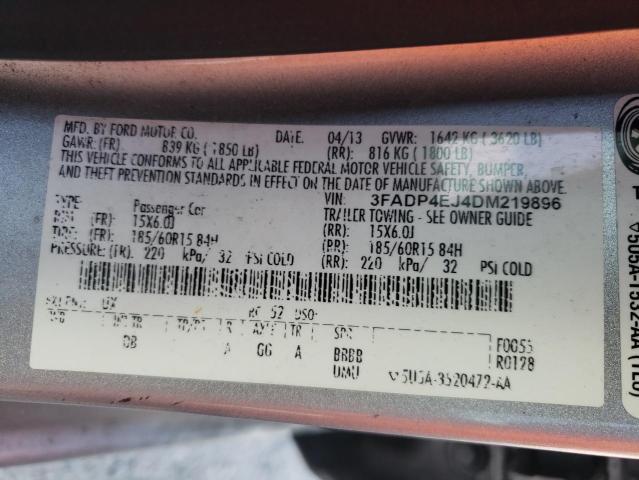 Photo 10 from auction – 2013 FORD FIESTA SE with VIN 3FADP4EJ4DM219896