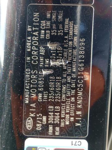 Photo 10 from auction – 2016 KIA SEDONA EX with VIN KNDMC5C11G6138096