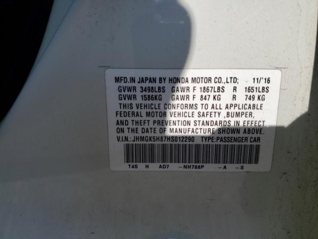 Photo 10 from auction – 2017 HONDA FIT EX with VIN JHMGK5H87HS012290