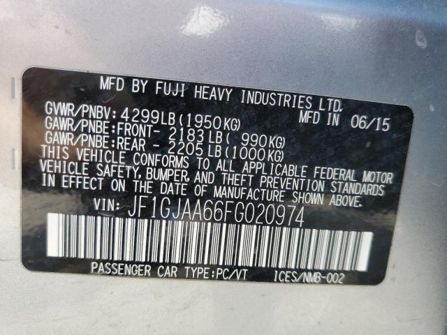 Photo 10 from auction – 2015 SUBARU IMPREZA with VIN JF1GJAA66FG020974