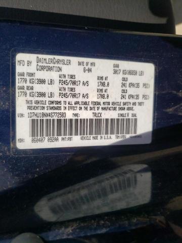 Photo 10 from auction – 2004 DODGE RAM 1500 S with VIN 1D7HU18NX4S772583