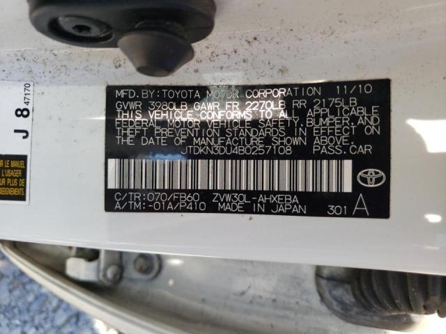 Photo 10 from auction – 2011 TOYOTA PRIUS with VIN JTDKN3DU4B0257108