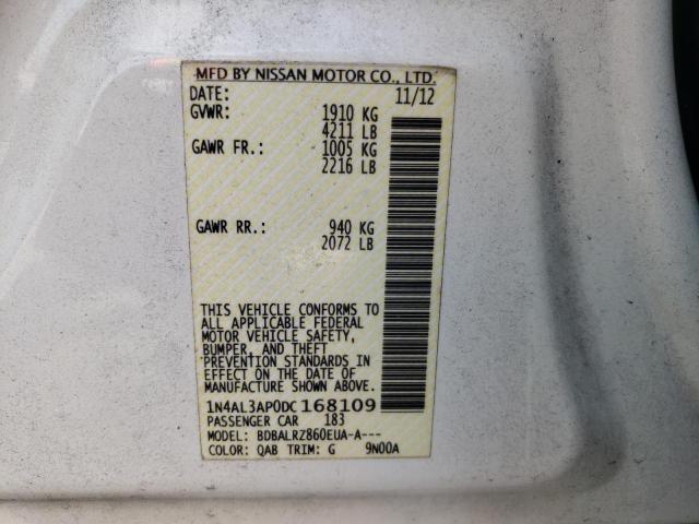 Photo 10 from auction – 2013 NISSAN ALTIMA 2.5 with VIN 1N4AL3AP0DC168109