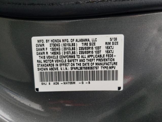 Photo 10 from auction – 2008 HONDA ODYSSEY with VIN 5FNRL38768B082797