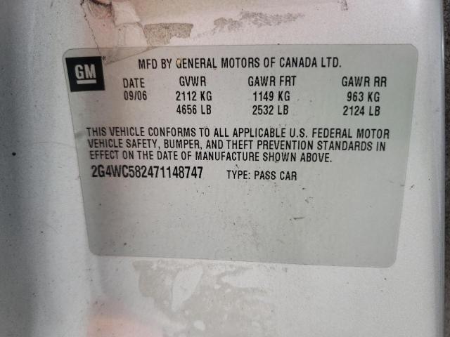 Photo 10 from auction – 2007 BUICK LACROSSE with VIN 2G4WC582471148747