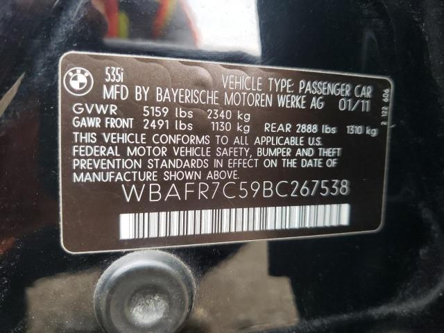 Photo 10 from auction – 2011 BMW 535 I with VIN WBAFR7C59BC267538