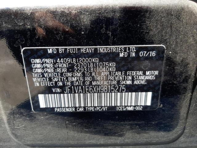 Photo 10 from auction – 2017 SUBARU WRX PREMIU with VIN JF1VA1E6XH9815275