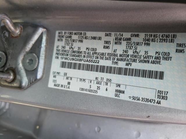 Photo 10 from auction – 2015 FORD ESCAPE SE with VIN 1FMCU9GX8FUA55222