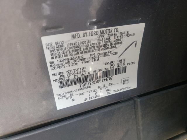 Photo 10 from auction – 2013 FORD TAURUS SEL with VIN 1FAHP2E85DG154702