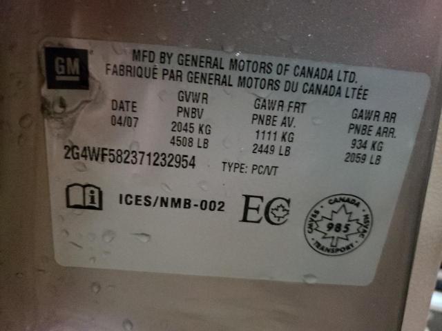 Photo 10 from auction – 2007 BUICK ALLURE CX with VIN 2G4WF582371232954