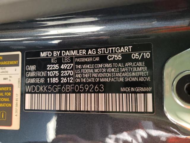 Photo 10 from auction – 2011 MERCEDES-BENZ E 350 with VIN WDDKK5GF6BF059263