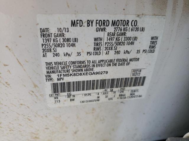 Photo 10 from auction – 2014 FORD EXPLORER X with VIN 1FM5K8D8XEGA90279