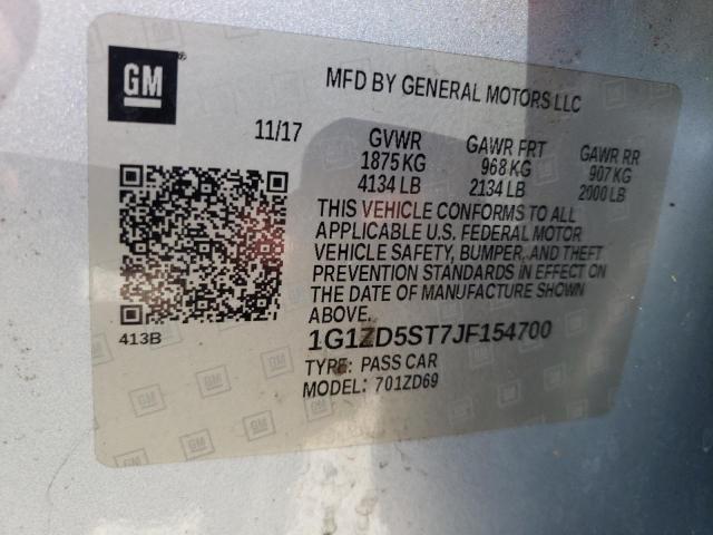 Photo 10 from auction – 2018 CHEVROLET MALIBU LT with VIN 1G1ZD5ST7JF154700