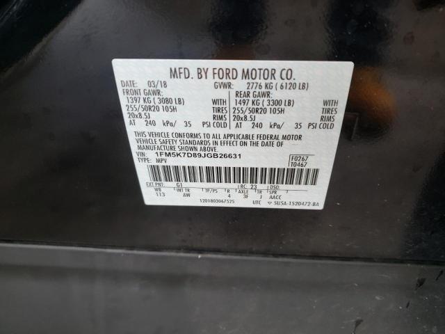 Photo 10 from auction – 2018 FORD EXPLORER X with VIN 1FM5K7D89JGB26631