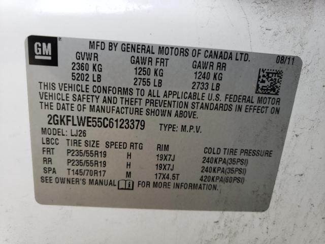 Photo 10 from auction – 2012 GMC TERRAIN SL with VIN 2GKFLWE55C6123379