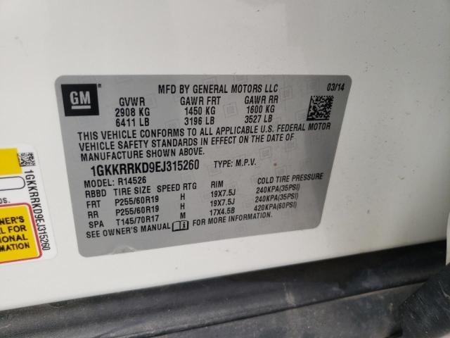 Photo 10 from auction – 2014 GMC ACADIA SLT with VIN 1GKKRRKD9EJ315260