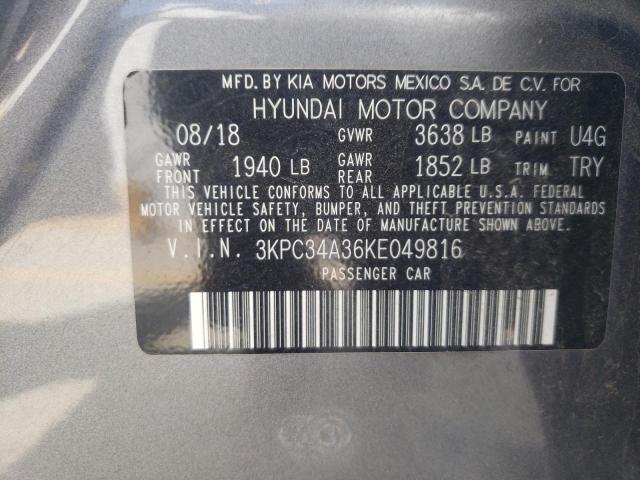 Photo 10 from auction – 2019 HYUNDAI ACCENT LIM with VIN 3KPC34A36KE049816