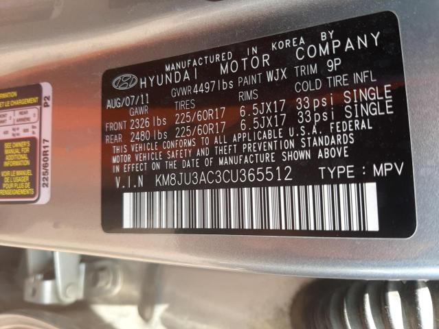 Photo 10 from auction – 2012 HYUNDAI TUCSON GLS with VIN KM8JU3AC3CU365512