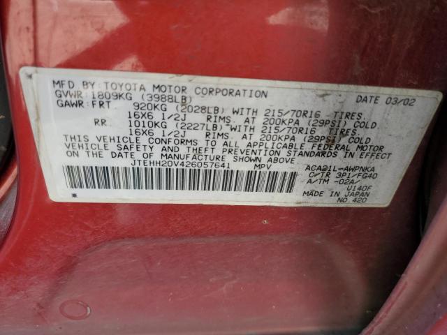 Photo 10 from auction – 2002 TOYOTA RAV4 with VIN JTEHH20V426057641