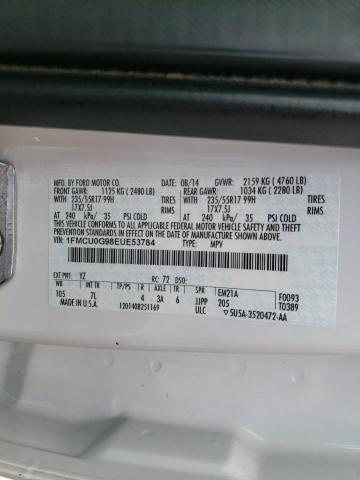 Photo 10 from auction – 2014 FORD ESCAPE SE with VIN 1FMCU0G98EUE53784