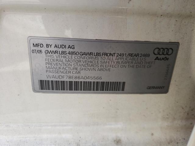 Zdjęcie 10 z aukcji – 2006 AUDI A4 2.0T QU z VIN WAUDF78E86A045566