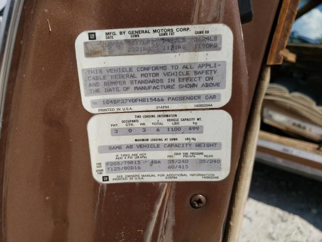 Photo 10 from auction – 1985 BUICK LESABRE LI with VIN 1G4BP37Y0FH815466
