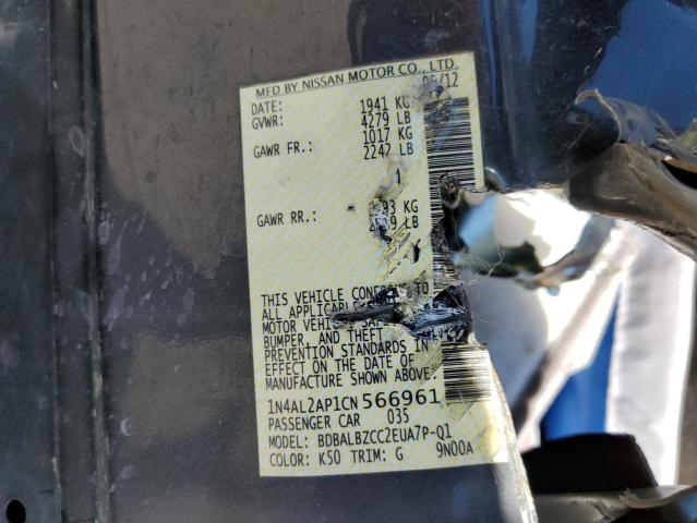 Photo 10 from auction – 2012 NISSAN ALTIMA BAS with VIN 1N4AL2AP1CN566961