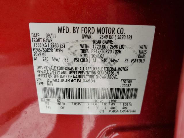 Photo 10 from auction – 2012 LINCOLN MKX AWD with VIN 2LMDJ8JK4CBL04531