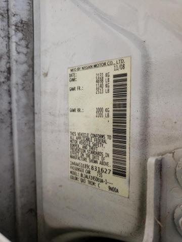Photo 10 from auction – 2009 NISSAN MAXIMA S with VIN 1N4AA51E89C831627