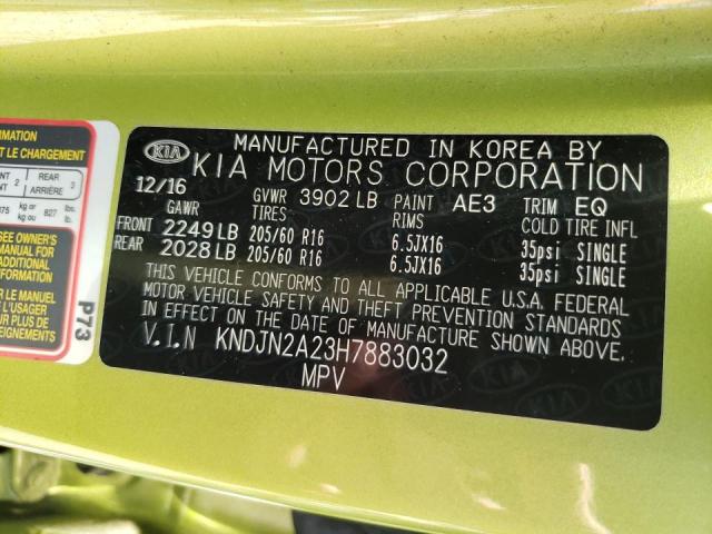 Photo 10 from auction – 2017 KIA SOUL with VIN KNDJN2A23H7883032