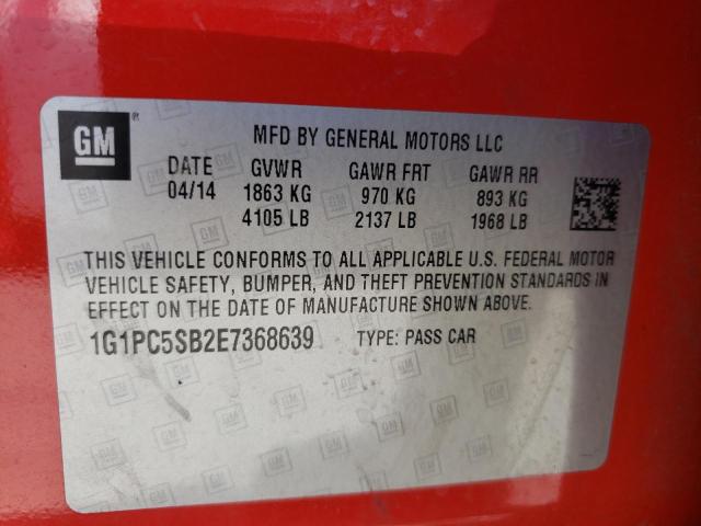 Photo 10 from auction – 2014 CHEVROLET CRUZE LT with VIN 1G1PC5SB2E7368639
