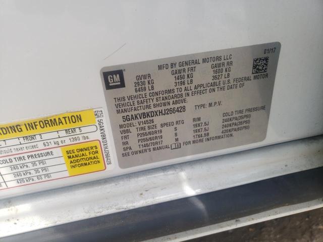 Photo 10 from auction – 2017 BUICK ENCLAVE with VIN 5GAKVBKDXHJ266428
