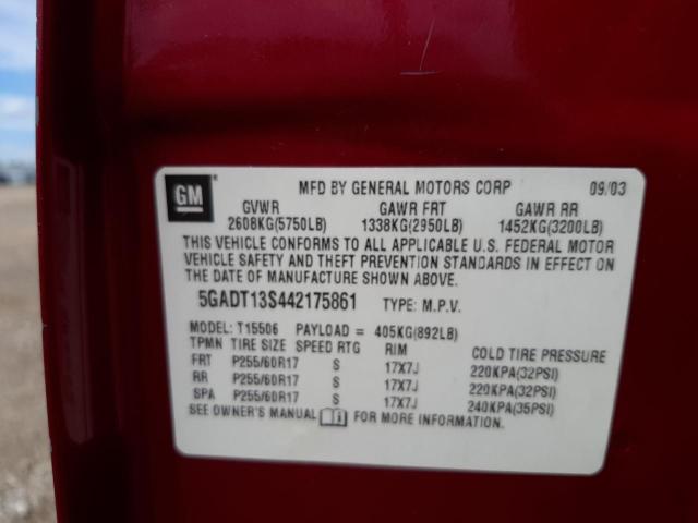 Photo 10 from auction – 2004 BUICK RAINIER CX with VIN 5GADT13S442175861