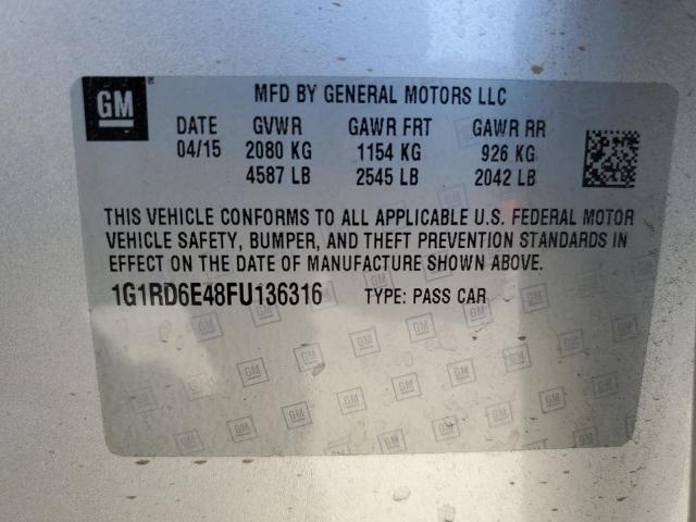 Photo 10 from auction – 2015 CHEVROLET VOLT with VIN 1G1RD6E48FU136316