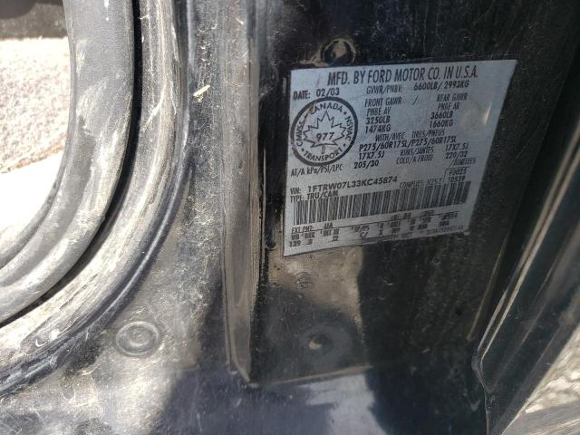 Photo 10 from auction – 2003 FORD F150 SUPER with VIN 1FTRW07L33KC45874