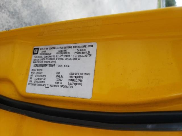 Photo 10 from auction – 2005 HUMMER H2 with VIN 5GRGN23U55H106994
