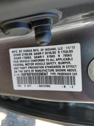 Photo 10 from auction – 2013 HONDA CIVIC LX with VIN 19XFB2F5XDE096347