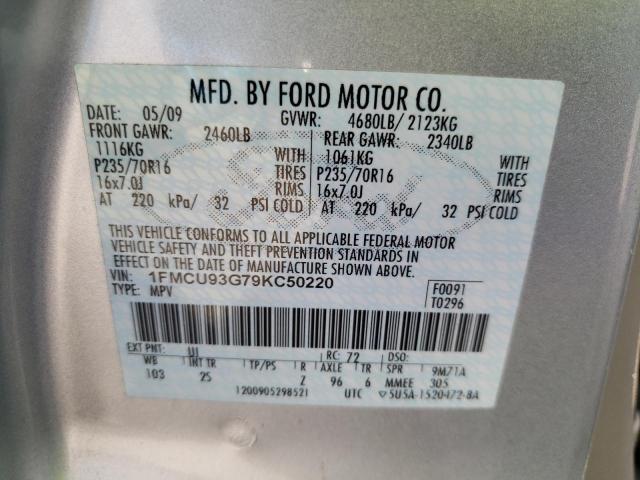Photo 10 from auction – 2009 FORD ESCAPE XLT with VIN 1FMCU93G79KC50220