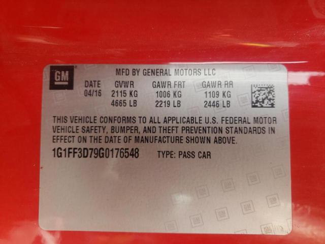Photo 10 from auction – 2016 CHEVROLET CAMARO SS with VIN 1G1FF3D79G0176548
