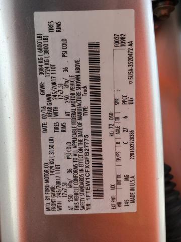 Photo 10 from auction – 2016 FORD F150 SUPER with VIN 1FTEW1CFXGFB27775